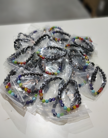 Pulseras de roca de lava 7 chakras